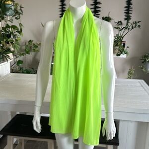 Neon yellow wrapbathing suit cover/dress/scarf many ways, tie this to make use’s